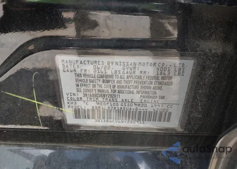 2022 Nissan Sentra Sv Xtronic Cvt from USA, damaged, VIN 3N1AB8CV6NY282911